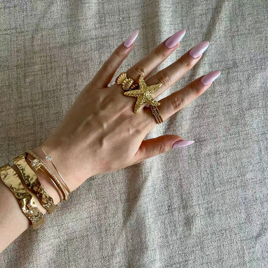 Golden Starfish Ring